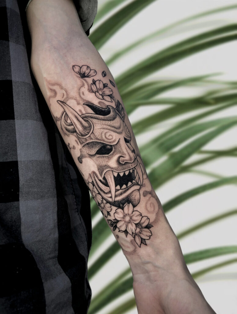 Tatuaggio Maschera Giapponese